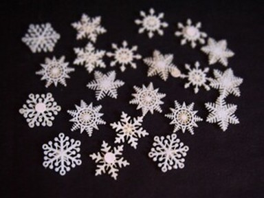 Božićna naljepnica pahuljice 4 cm, 20 kom.