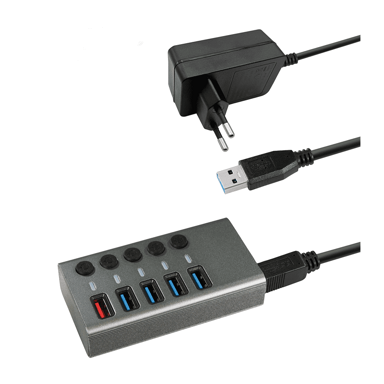 MAXTRACK USB razdjelnik CH 10, 5-portni, USB 3.0