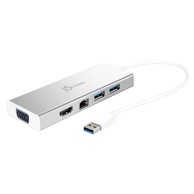 J5CREATE Docking stanica USB™ 3.0 Mini, uključuje 1x HDMI port i 3x USB porta, srebrna