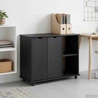 Mobilni ormar, čvrsto borovo drvo, 100 x 39 x 65.5 cm, siva