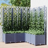 Vrtna sadilica s rešetkom tamnosiva 120 x 120 x 136 cm PP