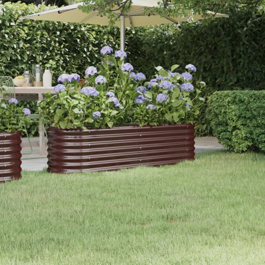 Povišena vrtna gredica, 114 x 40 x 36 cm, pocinčani čelik, smeđa