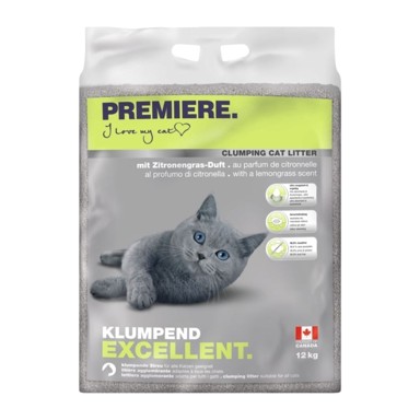 PREMIERE Excellent pijesak za mačke limunska trava,12 kg