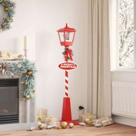 Božićna ulična lampa s lampionom, crvena