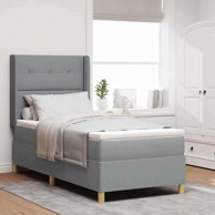 Box spring krevet, sivi, 140 x 200 cm