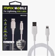 MAXMOBILE Kabel, USB-A (M) na Lightning (M), MFI, kevlar, QC 3A, 1,2 m, bijeli