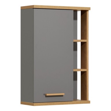 PELIPAL Sivi zidni kupaonski ormarić u dekoru hrasta 50,5x74,5 cm Quickset 924