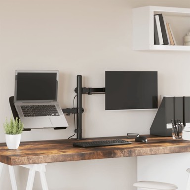 Nosač za monitor, crni čelični, VESA 75/100 mm