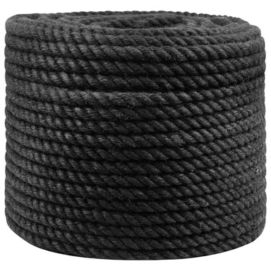 Uže od jute Tossa, 14 mm, 100 % juta, crna
