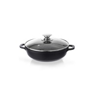 ORION Lonac s neprijanjajućom površinom Pfluon Granit sa staklenim poklopcem Grande, ⌀ 28 cm