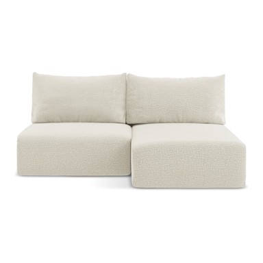 MAKAMII Krem sklopiva/s prostorom za odlaganje kutna garnitura (s desnim kutom) Kalena, 210x149x86 cm