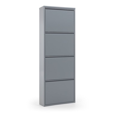 KAVE HOME Sivi metalni cipelar s 4 preklopne ladice Rox