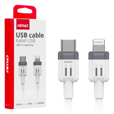 AMIO Kabel USB-C u Lightning, 20W, 100 cm