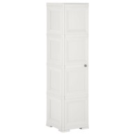 Plastični ormarić 40 x 43 x 164 cm drveni dizajn bijeli