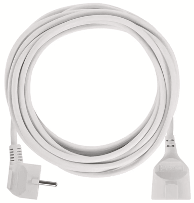EMOS P0125R Produžni kabel 5 m, 1 utičnica, bijeli, PVC, 1,5 mm2