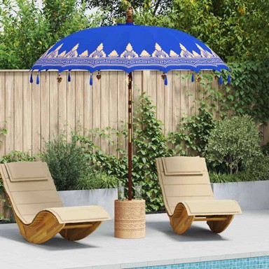 Suncobran, 210-220 cm, pamuk, solidno drvo, plava