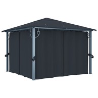 Sjenica sa zastorom, 300x300 cm, antracit aluminijum