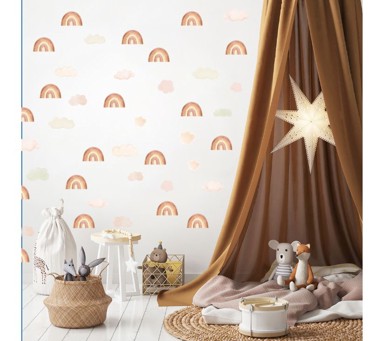 PASTELOWE Zidne naljepnice Mini duge, bež