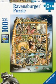 RAVENSBURGER Puzzle Animals on the Shelf, 100 kom.