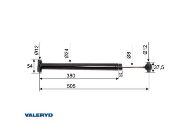 VALERYD Amortizer za naletnu kočnicu AL-KO 161r,161s CC 505mm 4020006
