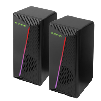 ESPERANZA Gaming zvučnici EGS106 2.0 LED, crni, 6W