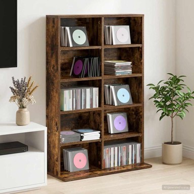 CD ormar 65 x 23,5 x 97,5 cm od konstruiranog drva, dimljeni hrast