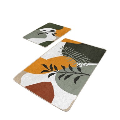 MILA HOME Zelene od samta kupaonske prostirke u setu 2 kom 60x100 cm Illustrated Autumn