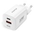 ALIGATOR Mrežni punjač Power Delivery 33W USB-C + USB-A + USB-C kabel, bijela