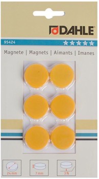 DAHLE Magneti Φ24 mm, žuti, 6/1