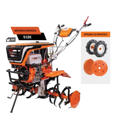 RURIS Kopačica-freza 918K, 18 KS, gumeni kotači, freze i podešavanje čepa 