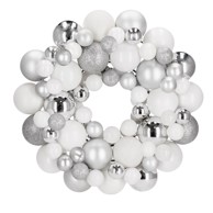 Dekoracija vijenac božićni 34 cm, srebrna