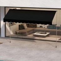 COSTWAY Podesiva tenda 400 x 210-300 cm, crna