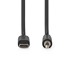 NEDIS USB C adapter USB 2 0 USB C muški 3 5 mm muški 1 00 m okrugli niklani PVC crni kutija
