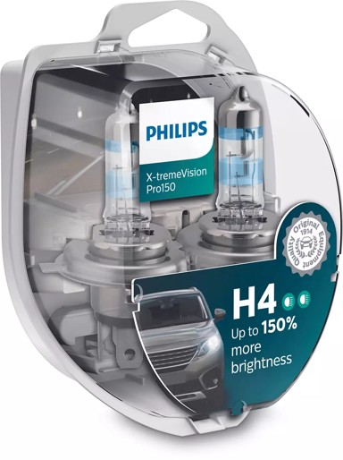 PHILIPS Žarulja X-treme Vision Pro150, 12V, do 150% više svjetla, do 20% bjelije (3350-3600K)