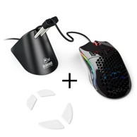 GLORIOUS Gaming miš Model O, 12000 DPI, RGB, crna, glossy + bungee + G-Skatez