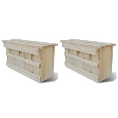 Kućica za vrapce, 2 kom, 44 x 15,5 x 21,5 cm, drvena