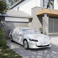 Navlaka za pola automobila s kukama srebrna L