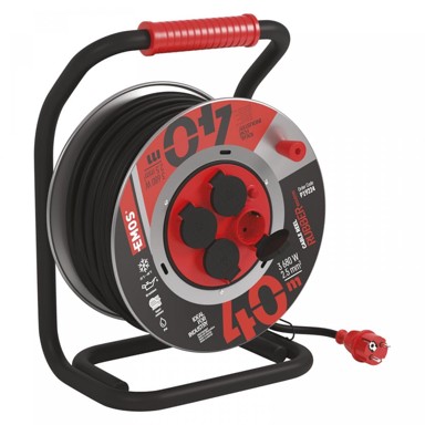 EMOS Produžni kabel na metalnoj motalici P19224, 4 utičnice, 40 m, 2,5 mm