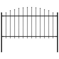 Vrtna ograda s ukrasnim kopljima (1,25 - 1,5 ) x 1,7 m čelična crna