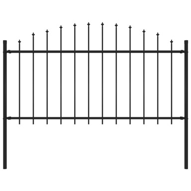 Vrtna ograda s ukrasnim kopljima (1,25 - 1,5 ) x 1,7 m čelična crna