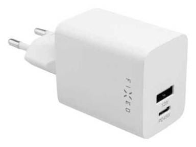 FIXED Mrežni punjač Mini 45W USB-C PD i USB, bijeli