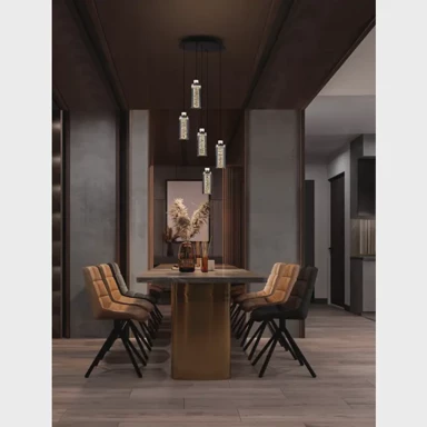 NOVA LUCE Visilica Lune NL9520011, LED 38 W, 3000 K, 1254 lm, crno-kromirana