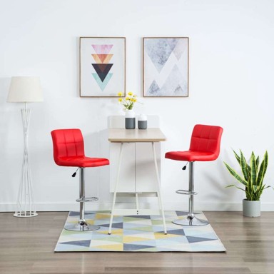 Barski stolci 2 kom, od umjetne kože, crvena