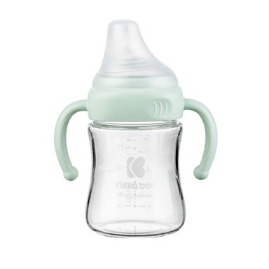 KIKKA BOO Staklena bočica, 180 ml, zelena