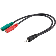 TECHLY 3,5 mm audio kabel ICOC 11-SB-HP, 0,15 m, crni