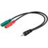 TECHLY 3,5 mm audio kabel ICOC 11-SB-HP, 0,15 m, crni