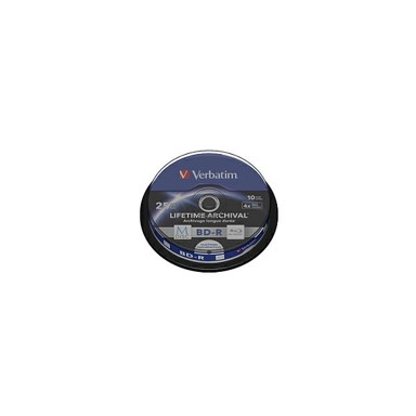 VERBATIM Medij za pohranu M-Disc Lifetime Archival BD-R SL , 25GB 4x, Inkjet Printable 10 kom, spindle