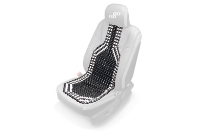 AMIO Prostirka za sjedalo automobila duga crna s bež obrubom