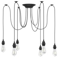 Visilica s 3 grla, E27, metal, crna