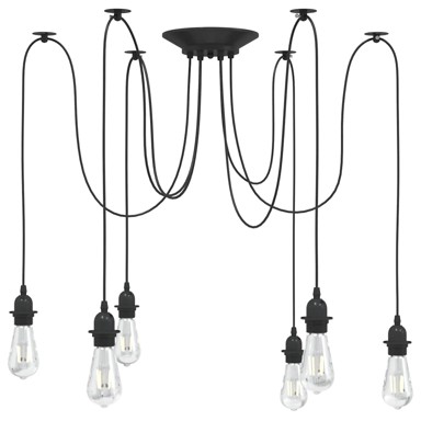 Visilica s 3 grla, E27, metal, crna